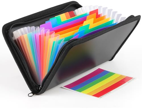 Prmape Fächermappe, Quittung Coupon Organizer 20.8 * 13cm, Kassenzettel Aufbewahrung, Geldscheine Aufbewahrung für Wichtige Dokumente, Akte