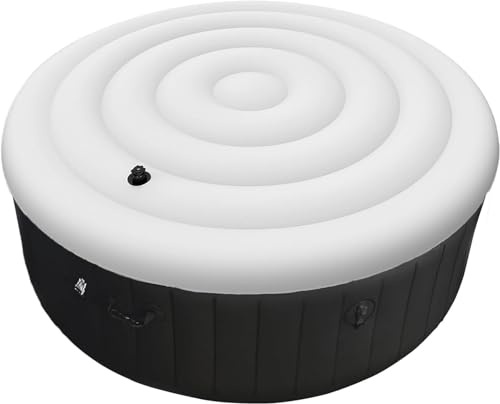 VniYors Whirlpool Abdeckung Rund, 1.65 M Aufblasbare Poolabdeckung, Regenfest Und Reißfest, Für Den Außenbereich Zubehör (165cm)