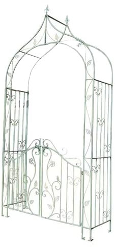 Arco da Giardino Per Rampicanti Arco da Giardino con Porta Stile Retrò, Angosciato, Facile da Montare, per Piante Rampicanti e Rose (Color : Green)