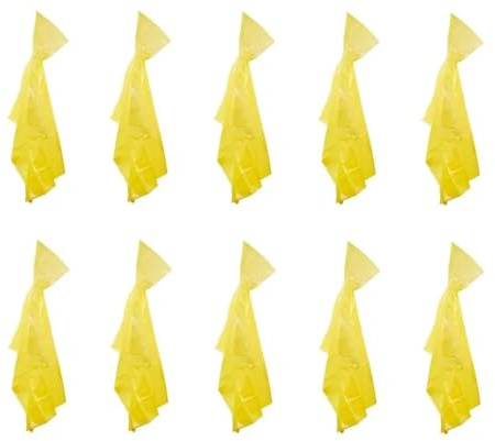 Provance Lot de 10 ponchos de pluie avec capuche - Imperméables - Transparents - Bleu, Jaune ou Rose - Vestes de pluie pour concerts, festivals, randonnée, vélo - Cape de pluie, jaune, taille unique