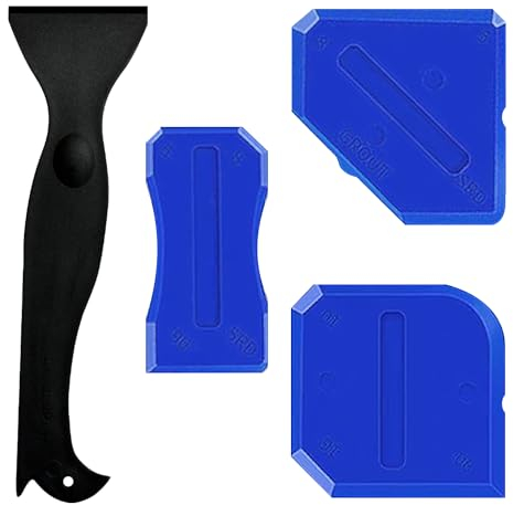 The Silicone Tool Finishing Pack Upgraded Tools with Safety Gloves Bath Sealant Remover Caulking Tools Kit Scraper Profiling Smoother Smoothing Removal Applicator for Bath Tiles Floor Corners etc
