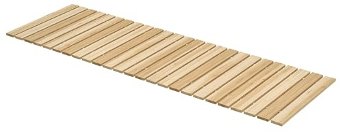 Outsunny Camino de Jardín de Madera 120x38 cm Pasarela Recta Enrollable para Exteriores Resistente a la Intemperie Decorativo de Jardín para Playa Boda Fiesta Natural