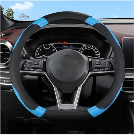 Lenkradabdeckung Für Nissan Für Qashqai 2019-2024 Für Rogue X-Trail Für Kicks Für Rogue Sport Für Hybrid 2017-2024 D Typ Auto Lenkrad Abdeckung Auto Zubehör Lenkradhüllen (Farbe : Blau)