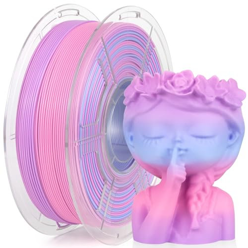 iSANMATE Matt Hohe Geschwindigkeit PLA+ Filament, 3D Drucker PLA+ Filament 1.75mm+/-0,02, High Speed Regenbogen PLA Plus, 1kg / 2.2lb, Unterstützt Druckgeschwindigkeit 30-600mm/s