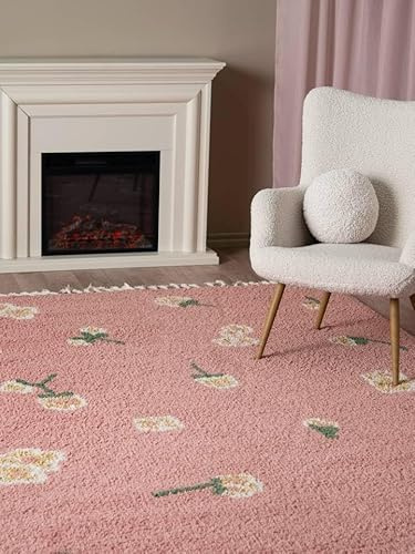 RugVista Linnea Kinderteppich, 160 x 230 cm, Rosa | Moderne, Rechteckig, Niedriger Stapel, Nur chemische Reinigung, Oeko-Tex 100, Ohne gefährliche Chemikalien, Wohnzimmer