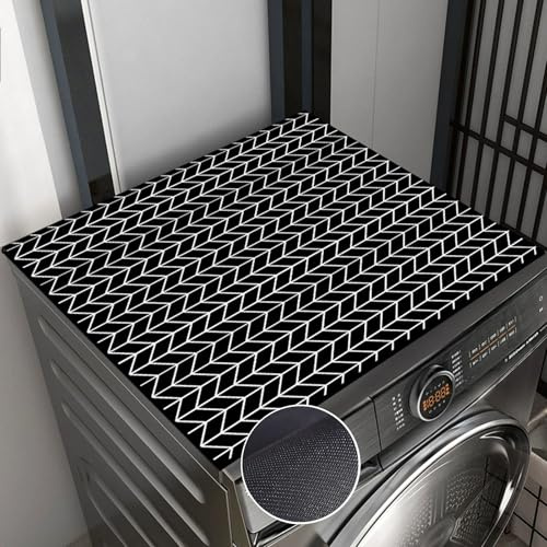 Highdi Housse de Protection pour Machine à Laver Top, Anthracite Coussin de Machine à Laver Antidérapant Housse de Machine à Laver pour Machine à Laver Ou Sèche-Linge (Noir,40x50cm)