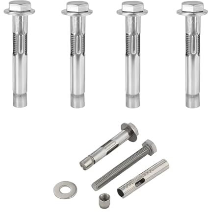 M10*60MM Expansion Bolts,4Pcs Expansion Screw Bolts,201 Stainless Steel Hex Expansion Screws,Heavy Duty Fixing Anchor,for Concrete,Masonryand Brick Wall