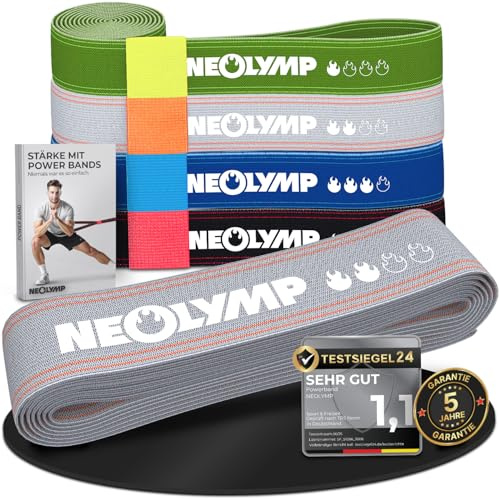 NEOLYMP Gymnastikband Stoff für vielseitiges Training – Umweltfreundlich, Langlebig, Waschbar – Resistance Bands mit Verstellschnalle – Fitnessbänder, Widerstandsbänder
