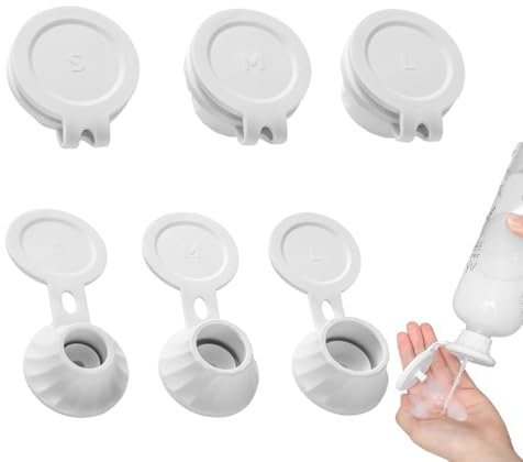 Xiixuuj Upside Down Bottle Dispenser Cap - Bottle Emptying Lid Practical Leak-Proof Inverted Cap | Shampoo Dispenser Lid Shower Gel Bottle Cap Cover with 3 Sizes for Shampoo Condiments