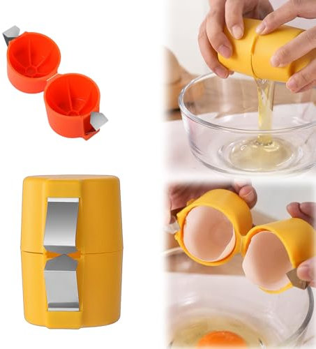 NYXIFYLO Egg Opener, Stainless Steel & PP Plastic, Yellow, Kitchen Gadget & Egg Slicer, 2024 Kitchen Tools & Gadgets