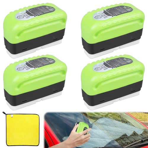 4 spazzole per la pulizia della pellicola di olio verde, 150 ml, multifunzione, con panno asciutto, filtro dell'olio per vetri dell'auto, parabrezza, interni dell'auto
