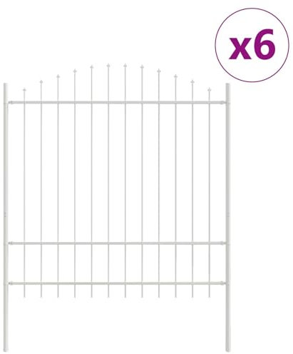 vidaXL Gartenzaun Weiß 1020 x 175 cm, Garten und Terrasse, rechteckiger, moderner Sichtschutz, wasserabweisend, robuster Zaun für draußen