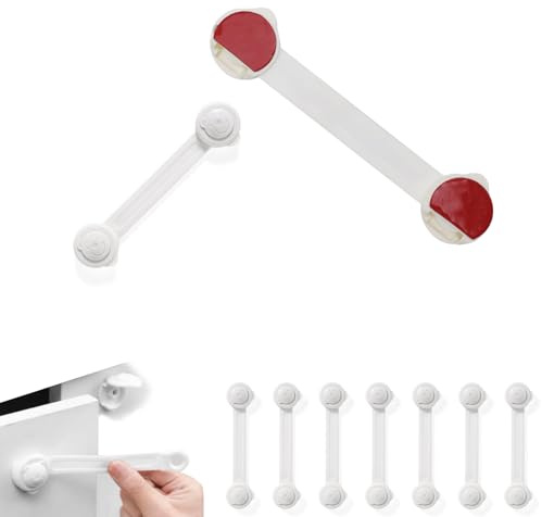 LINTRA 10 Pezzi Blocca Cassetti, Autoadesivo Serratura Armadio, 16 cm Sicura Cassetti Bambini, Motivo Testa D'orso Lucchetto Frigorifero, per Armadi, Cassetti, Frigoriferi