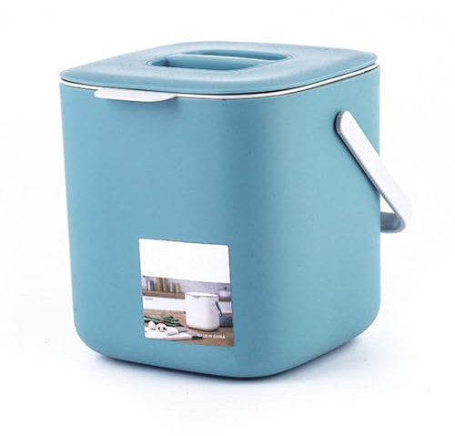 Poubelle à compost de comptoir avec couvercle à 2 niveaux pour déchets de cuisine, composteur de nourriture d'intérieur, conteneur facile à utiliser