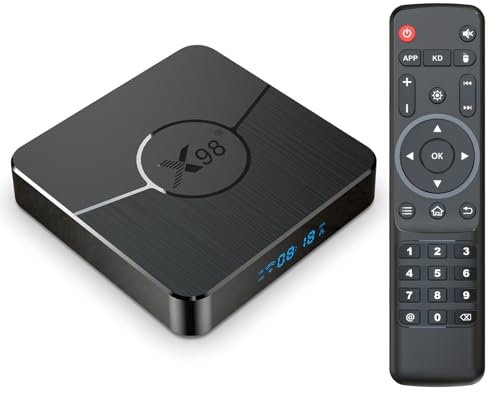 LEFFOT Android 11.0 TV Box, X98 Plus 4K Streaming Device for TV, 4GB RAM + 64GB ROM, Smart TV Boitier with HDR10, 2.4G & 5G WiFi 5, BT 5.0, 100M Ethernet, Amlogic S905W2 Quad Core Arm Cortex A35