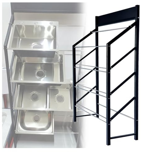 Scaffale di esposizione del lavandino del metallo commerciale con le ruote, scaffale mobile resistente dell'organizzatore del lavandino della cucina per una facile installazione nei mercati
