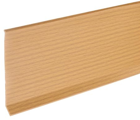 sourcing map 15ft x 4 Baseboard Trim Peel and Stick Flexible Molding Trims, Self Adhesive PVC Wall Base Cove Base Baseboards for Walls Corner, Yellow Wood Grain