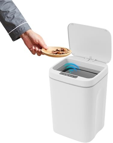 Fridgestea 16L Intelligenter Sensor-Mülleimer mit LED-Licht, Berührungslos mit Klemmring, Multifunktional für Küche/Bad/Schlafzimmer