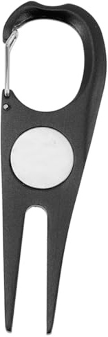Divot Werkzeug Tragbare Divot Gabel aus Aluminiumlegierung und Edelstahl | Kleiner Slot Machine Keychain, Golfrasenwerkzeug für Outdoor Sport, Schwarz, Glatt und Leicht zu Tragen