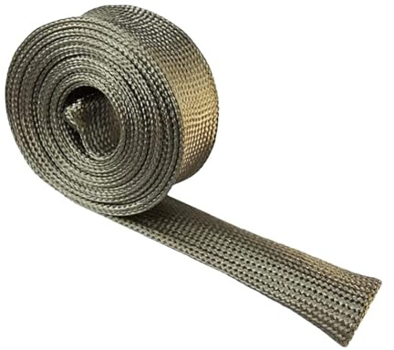 QOKLIYUI Manicotto Termico Essenziale per la Sicurezza dei Veicoli in Fibra di basalto, in Grado di resistere a Temperature Fino a 900 °C. Offre Buone Protezioni ignifughe, 19 mm x 3 m