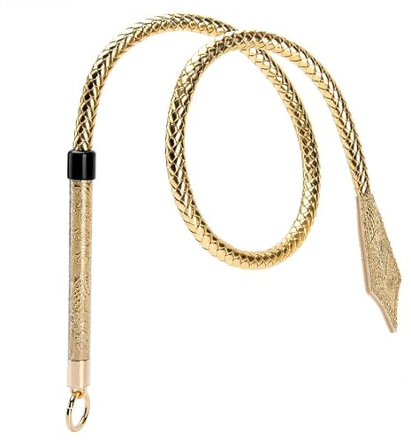 Kutocesy BDSM Peitsche Aus PU-Leder Geflochtene Spanking Sex Peitsche Für Sklaven Flogger Bondage Kit Spielzeug Hart Für Paare (Gold)