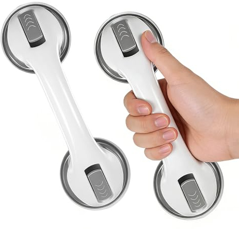 2 Stk Duschgriff Saugnapf, 30 cm, maximale Tragfähigkeit 110 KG Saug-Badewannengriff für Badezimmer, Badgriffe, Ohne Bohren, Handgriffe für ältere Menschen, Duschgriffe, Grau