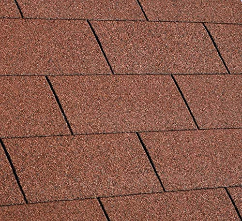Gartenpirat Bitumen Dachschindeln Rechteck rot 1 m² Dachschindeln für Gartenhaus Geräteschuppen Pavillon & Carport