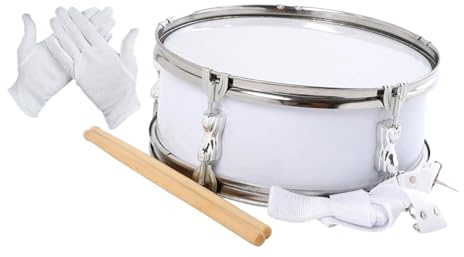 Harilla Snare-Drum-Set mit 13-Zoll-Drumsticks, hellem Klang, Handschuhen und Tragegurt – Percussion-Instrument für, Erwachsene, Bühne und Klassenzimmer