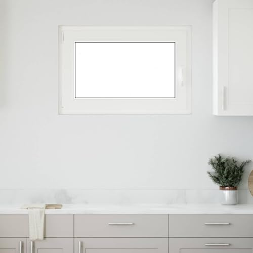 QUAHEAS RISOR Cellar Window 90 x 50 cm PVC and White Glass with Tilt Function, 5-Chamber Frame, Heat Protection, Sound Insulation and Easy Cleaning for Cellar and Indoor Use