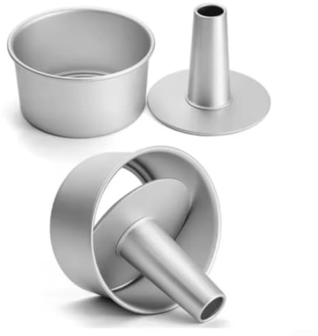 NEIQIUWING Moule à gâteau rond avec trou en alliage d'aluminium - Fond amovible - Anti-adhésif - Pour gugelhupf - 17 x 17 x 9 cm
