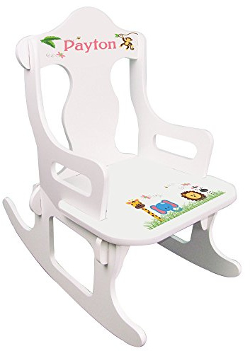 My Bambino Child's Personalized Jungle Animals Puzzle Rocker Toddler Rocking Chair