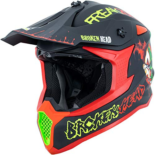 Broken Head MX-Helme FreakZone | Leicher Crosshelm für Supermoto, Motocross, Quad - Motorradhelm