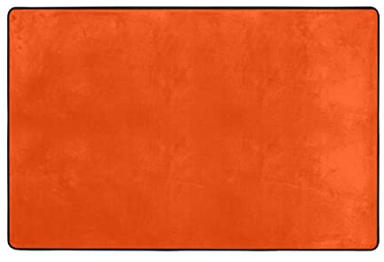 YACANNA Fußmatte für Innen Außen Waschbare Einfach Orange Rot Solid Fußmatte Teppich Dekor Badezimmer Küche Wohnzimmer 60x90cm