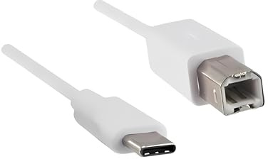 DINIC USB C Druckerkabel/Scannerkabel, Typ C USB 3.1 auf USB 2.0 Typ B (2.00, weiß)