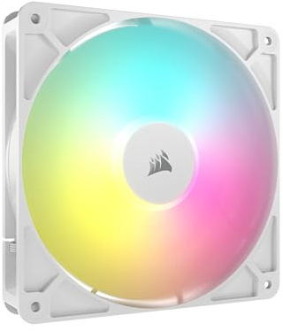 CORSAIR RS140 ARGB 140mm PWM-Lüfter – Daisy-Chain-Verbindung – Geräuscharm – Magnetisches Dome-Lager – Einzelpackung – Weiß