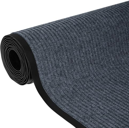 ybaymy Teppich Läufer Flur rutschfest 90 x 500 cm Schmutzfangläufer Meterware Waschbar Teppichläufer Lang Korridor Schmutzfangmatte Grau, 90cm Breite