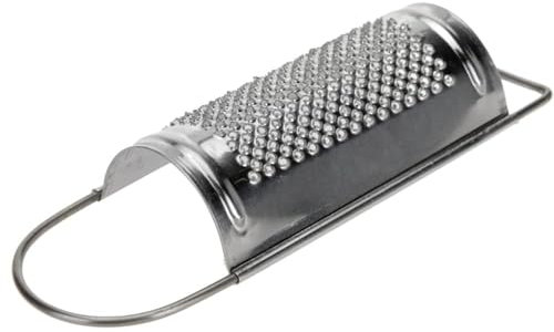 Muskatreibe 13 cm aus rostfreiem Edelstahl | Gewürz-Reibe silber, für feines Reiben von Muskat, Hartkäse, Zimt, Gewürzen | Langlebige Küchen-Reibe, platzsparend zum Aufhängen (1 Stück Reibe)