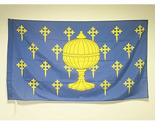 Reino De Galicia 409-1833 - Realeza Gallega 90X150Cm Bandera De Balcón Con 2 Ojales Banderas De Verano Multicolor Banderas De Jardín Decorativa Para Patio Festivales Jardín