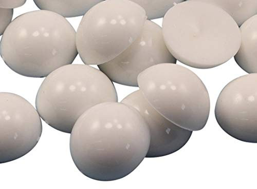 Gesso bianco da 7 mm WHT con retro piatto in acrilico, cabochon rotondo di grado professionale, 100 pezzi