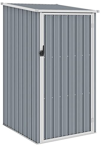 Gecheer Trädgårdsskjul grå 87 x 98 x 159 cm i galvaniserat stål, hus, skjul, verktygsskjul, trädgårdsskjul med dörr, skjul verktyg trädgårdsredskapshus