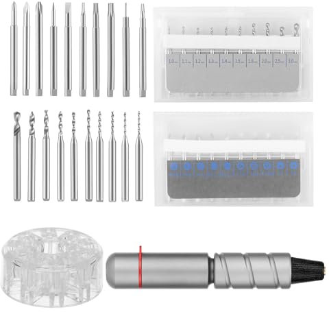 21 stycken handborr med magnetisk förvaring halkfritt handtag handborr bit ultrastabil robust feber förebygger handborr mini borrset hand borr set för trä gummi PVC ben horn oliv