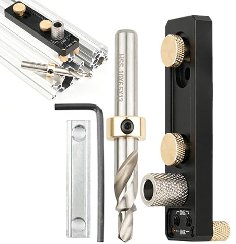Kit per fori tascabili – punte da trapano per legno | ricambio per punte da trapano | kit di tasselli in lega di alluminio resistente | punta elicoidale per trapano, strumenti di misurazione e layout