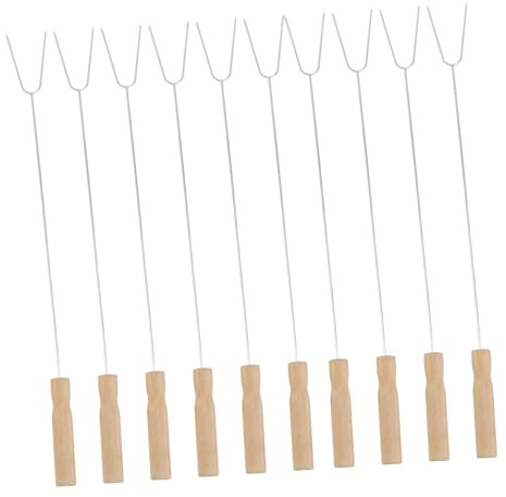 BCOATH 15 Pièces Set Fourchettes Barbecue Acier Inoxydable avec Manche Fourchette Viande pour Grillades Extérieures Ustensiles Barbecue pour Camping et Fête