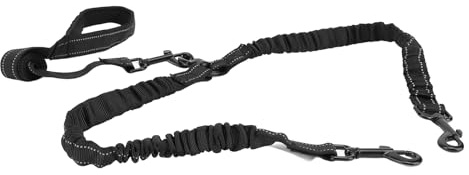 Yctze Doppelte Hundeleine, Reflektierende Bungee-Leine mit Gepolstertem Griff für Große Rassen – und Komfort in Einem Design