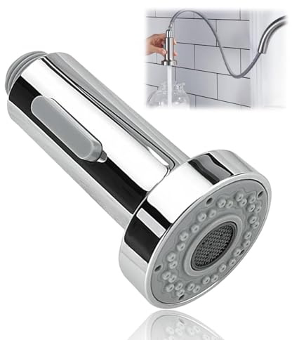 Kitchen Tap Spray Head Replacement Part - 2 Function Pull Out Faucet Spray Head Sprayer Spout Sink Shower Heads Tap Nozzle for Kitchen & Bathroom Mixer Faucet,Chrome Finish, Universal G1/2 inch