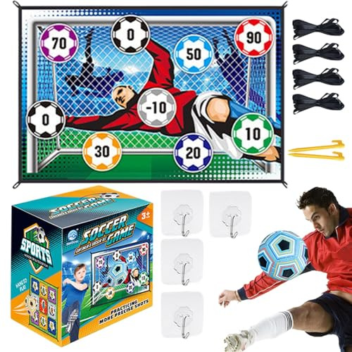 Set da gioco per pallone da calcio per bambini, set di tappetini da gioco per pallone da calcio | Gioco di lancio della porta di per ragazzi | Gioco di all'aperto Giocattoli da pe