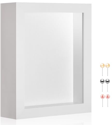 MUXIUNT 3D Bilderrahmen zum Befüllen Klein 10x15cm Mit Echtes Glas–Leinen | mit Stecknadeln Und Standfuß, 3cm Tiefer Bilderrahmen zum Befüllen – Ausstellung, Basteln, Hochzeit, Foto, Andenken