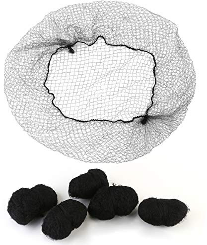 Luoem Lot de 100 Filets invisibles pour cheveux - Bords élastiques - Noir