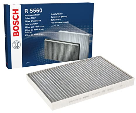 Bosch R5560 Activated Carbon Cabin Filter, Replacement Filter - Against Unpleasant Smells, Pollen and Dust for Cleaner Air Inside the Vehicle