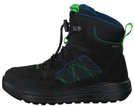 ECCO Jungen URBAN SNOWBOARDER Hohe Sneaker Mid-cut Boot, Schwarz (Black/Poseidon 59626), 27 EU